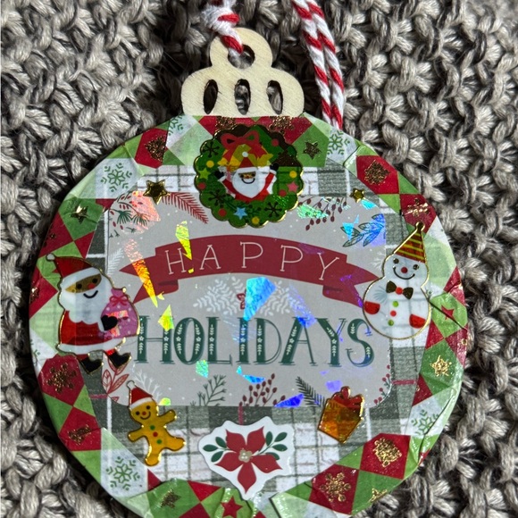 A set of 4 new unique handmade wooden 3x3” Christmas tree hanging ornaments $40 - Picture 6 of 13